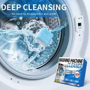 Washing Machine Tub Cleaning Tablets Deep Cleansing 12/24 Pieces, Deep Rust Removal & Odor Elimination, Suitable for He Front Load, Eco-Friendly Washer