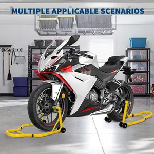 Motorcycle Stand Lift, 900 Lb Capacity Front Rear Wheels Lift Set with u+l Adjustable Swingarm Spool for Bike Repairs & Maintenance