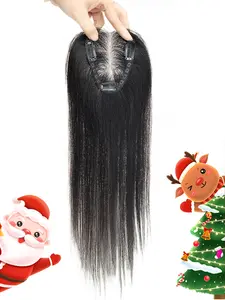 Women's Real Human Hair Topper, Natural Straight Hairpiece with 3x4in Lace Base, Lightweight & Breathable Volume Enhancer for Thinning Hair, Natural Look Hair Wig, Lace Closure Wig, Natural Looking Hair, Great Christmas Gift