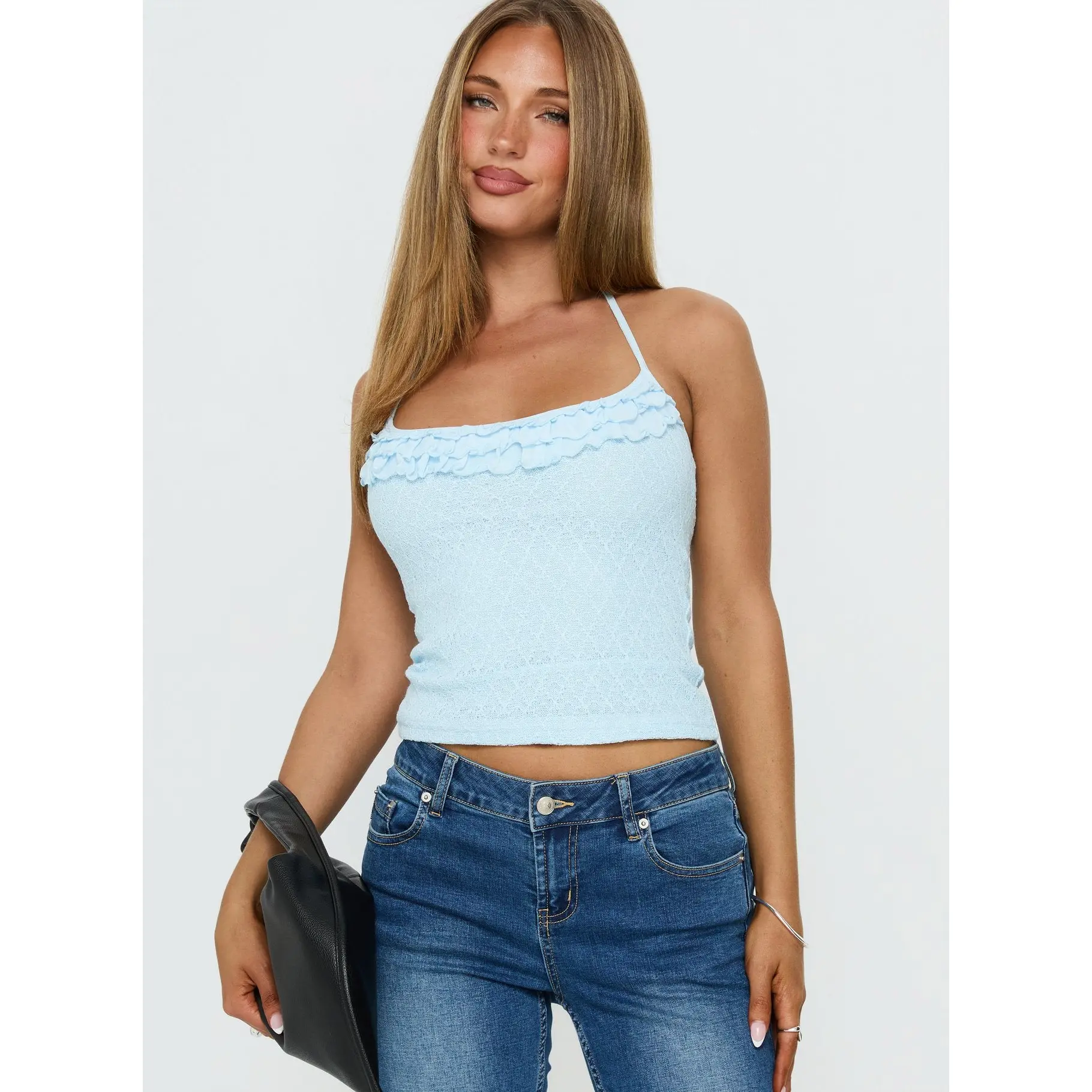 Days Of Summer Ruffle Top Blue