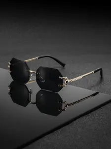Men's Metal Frameless Cut Edge High-Quality Classic Vintage Stylish Glasses, Fashionable Eyewear for Everyday Use, Mirrored Shades