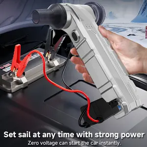 5-in-1 Portable Car Jump Starter: 12V Battery Booster, High-Power Fan, Handheld Vacuum, LED Flashlight & Power Bank – Compact Emergency Kit for Every Vehicle smart display