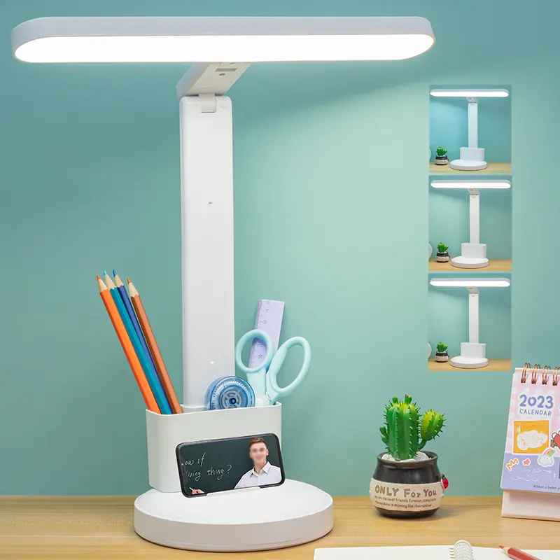 LED Desk Lamp Dimmable Table Lamp Reading Lamp with USB Charging Port, 3 Lighting Modes, Sensitive Control, Foldable Portable Desk Light for Home Office Bedroom Reading