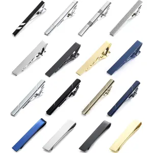 16 PCS Male Tie Bar Clip Set - Silver Necktie Pinch Clips with Metal Clasps, Elegant Copper Material, Ideal for Business & Formal Occasions