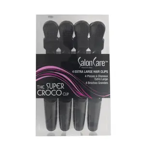 Salon Care Black Super Croco Clips, Jumbo Size, Hair Sectioning Clips