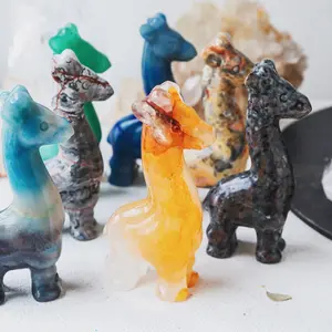 Natural Crystal Carving Giraffe Sculpture