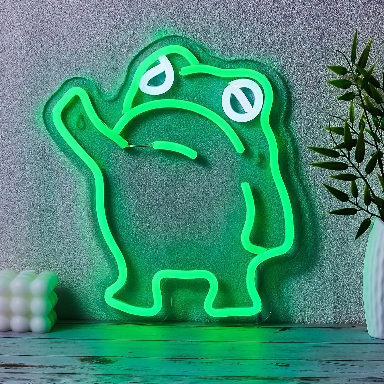 Cute Cartoon Frog Design Neon Sign, 1 Count USB Powered LED Neon Light, Decorative Neon Sign For Home Party Decoration, Decorative Wall Light, Ambient Night Lamp, Atmosphere Lighting, Decorative Lights