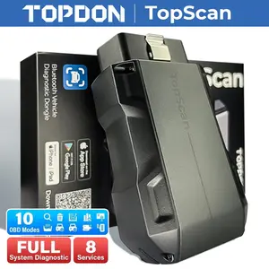 TOPDON TopScan Lite OBD2 Scanner Bluetooth, Bidirectional Scanner Wireless Full System Diagnostic Tool for iOS & Android, FCA AutoAuth, 8+ Hot Reset, Repair Guides, Car Code Reader, Performance Test