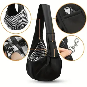 Sling Carrier for Small and Medium Pets (up to 15 lbs), with Wide Shoulder Straps, Safety Anti-Escape Leash, Breathable Design, Convenient for Outdoor Travel and Shopping, the Perfect Valentine's Day Gift.