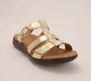 Clarks Artisan Leather Slide Sandals -Kitly Pearl