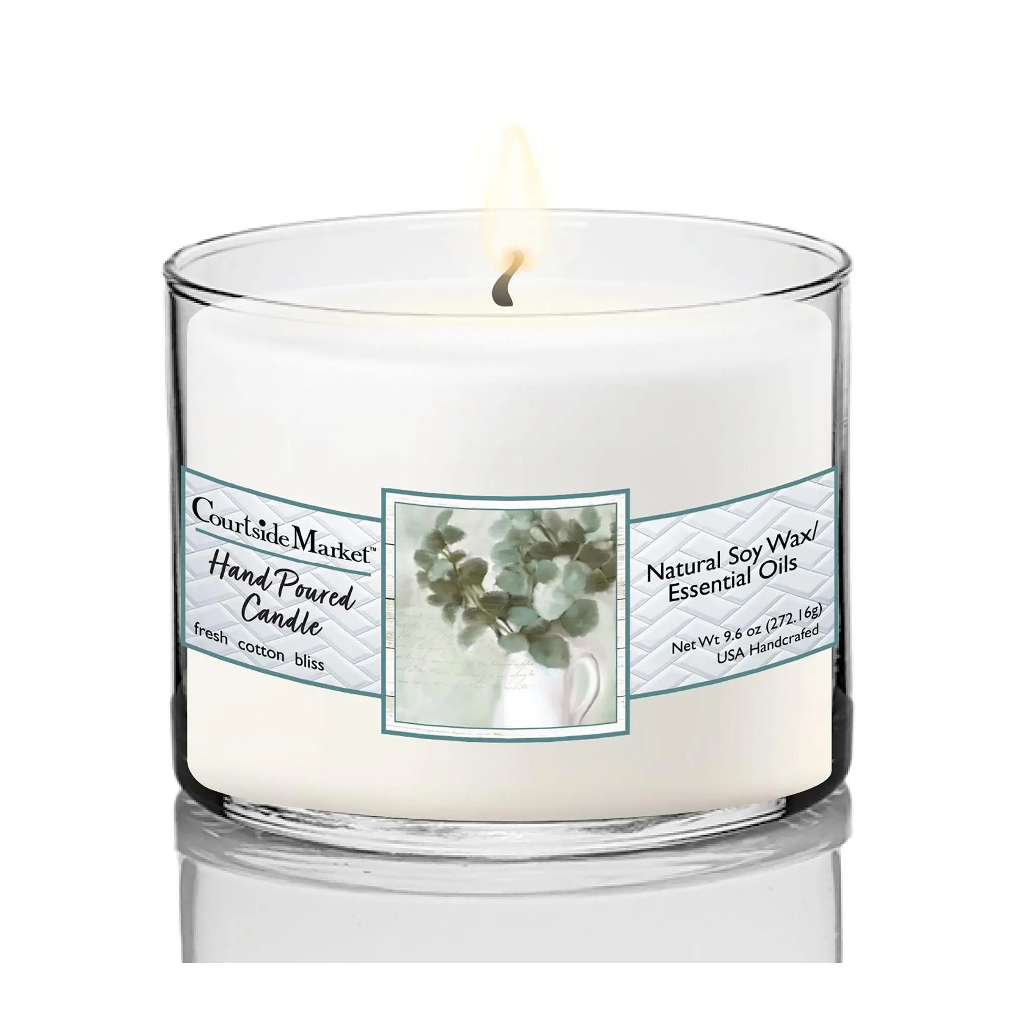 Courtside Market Eucalyptus Circular Candle Glass 9.6 oz.