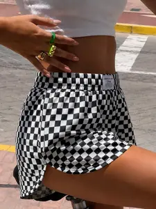 American Y2K checkerboard casual shorts, sweet, cool and spicy girl style, loose and comfortable fit, suitable for women's vacation and date wear