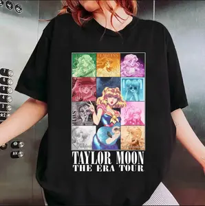 Taylor Moon Shirt, Taylormoon Shirt, Anime Graphic Shirt Black Shirt Full Size Unisex for Men and Women