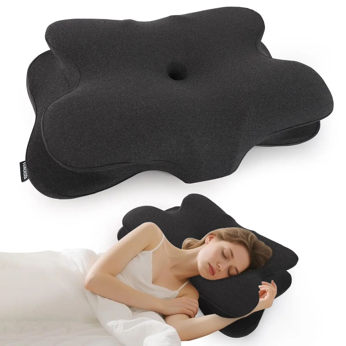 Daily home, office, travel use Pillow, Supportive, Ergonomic Orthopedic memory foam, adapt to a variety of sleeping positions, Fit the physiological curvature of the cervical spine, improve the stress state of the cervical spine during sleep