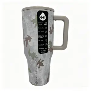 HydroJug 40oz Maple Leaf Handle Insulated Cup, Keeps Cold for 24 Hours, Stainless Steel Travel Mug, Leak-Proof, BPA-Free, Fits Cup Holders, Iced Coffee, Car and Office Water Bottle outdoorfun