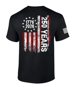 Patriot Pride Reckless Patriot Men's 250 Years Distressed USA Flag 1776-2026 Short Sleeve T-Shirt - Patriotic Tees for Men