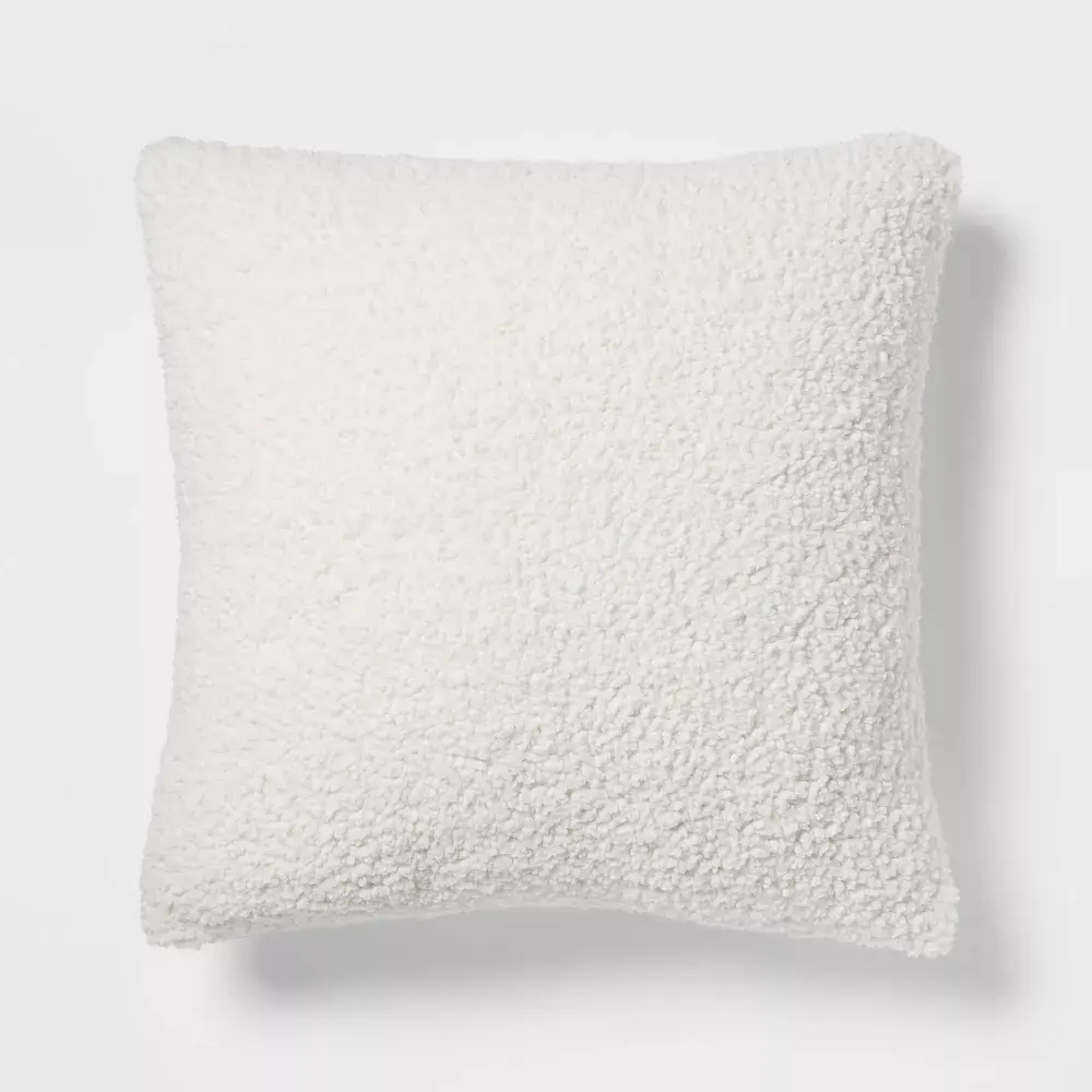 Traditional Cozy Faux Shearling Fur Decorative Throw Pillow