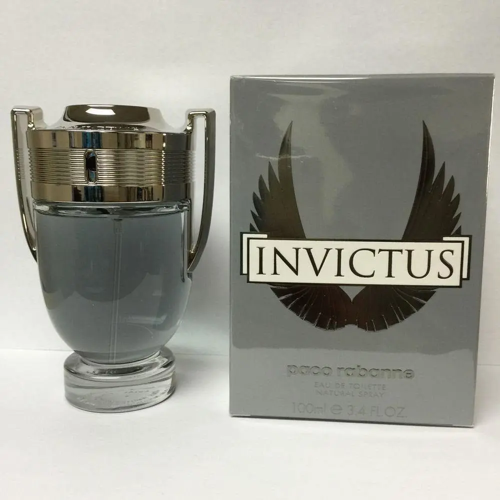 Paco Rabanne Invictus Men's Eau de Toilette Spray - 3.4 fl oz (3 to 3.9 fl oz range) with Refreshing Grapefruit, Bay Leaves, Patchouli Notes, Elegant Scent, Signature Scent, Bay Leaves Hint, Bottled Men's Fragrance, Midday Refresher, Spray Bottle, Patchou