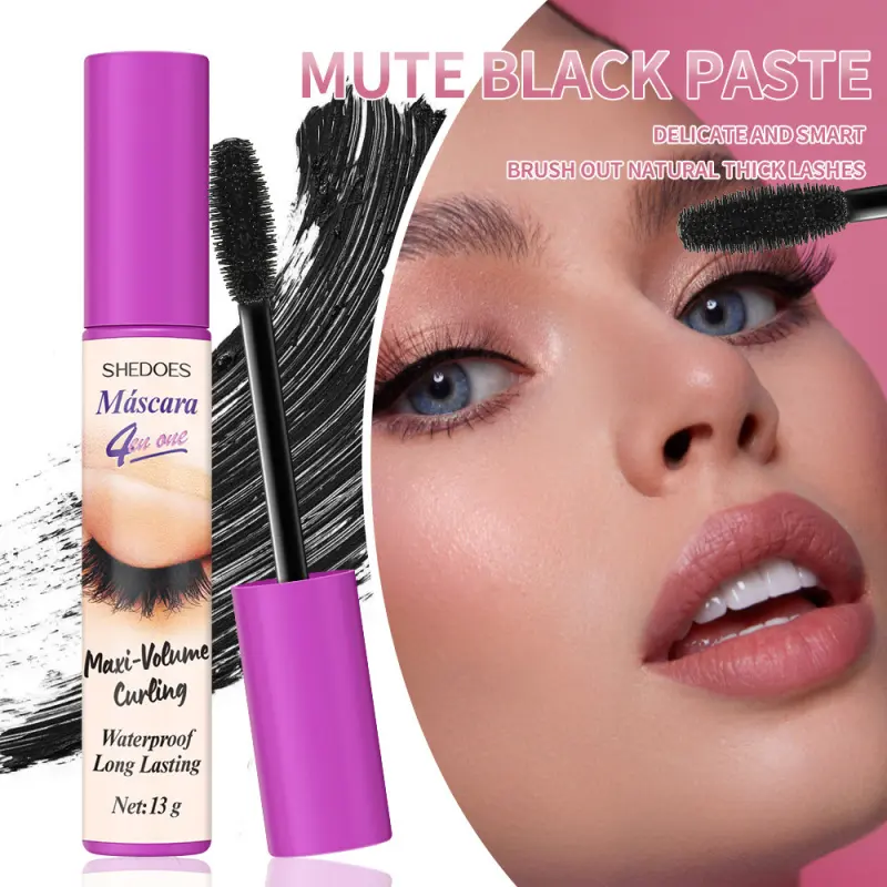 Gentle Silicone Bristle Mascara for Weightless Volume and Upward Curl, Flake-Resistant Formula Recommended for Sparse Lashes and Creating Effortless Soft Glam Looks for Daytime Events, Lengthening Mascara