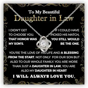 To My Daughter-in-Law Necklace, Daughter-in-Law Gifts, Future Daughter-in-Law Necklace, Birthday or Wedding Gift for Daughter-in-Law with Message Card