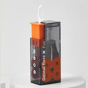 Mini Floss Box Portable Automatic Pop-Up Toothpick Holder Disposable Travel Case for Cleaning Gaps, Convenient Dental Care Accessory Floss Picks