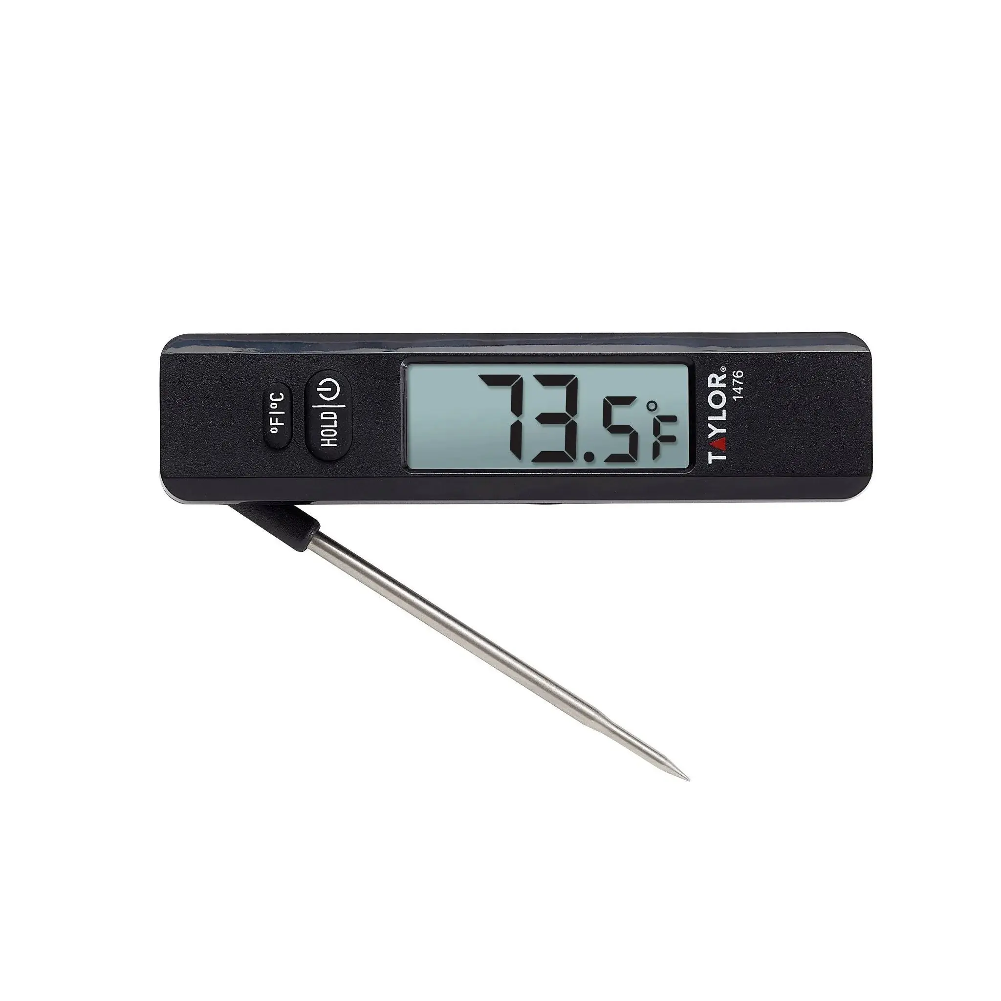 Compact Digital Folding Probe Meat Thermometer - Silver