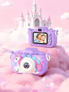 Kids Camera with Selfie Mode – HD Video Camcorder with Cute Silicone Case, Rechargeable Toy, Perfect Birthday or Holiday Gift for 3–12 Year Old Boys & Girls