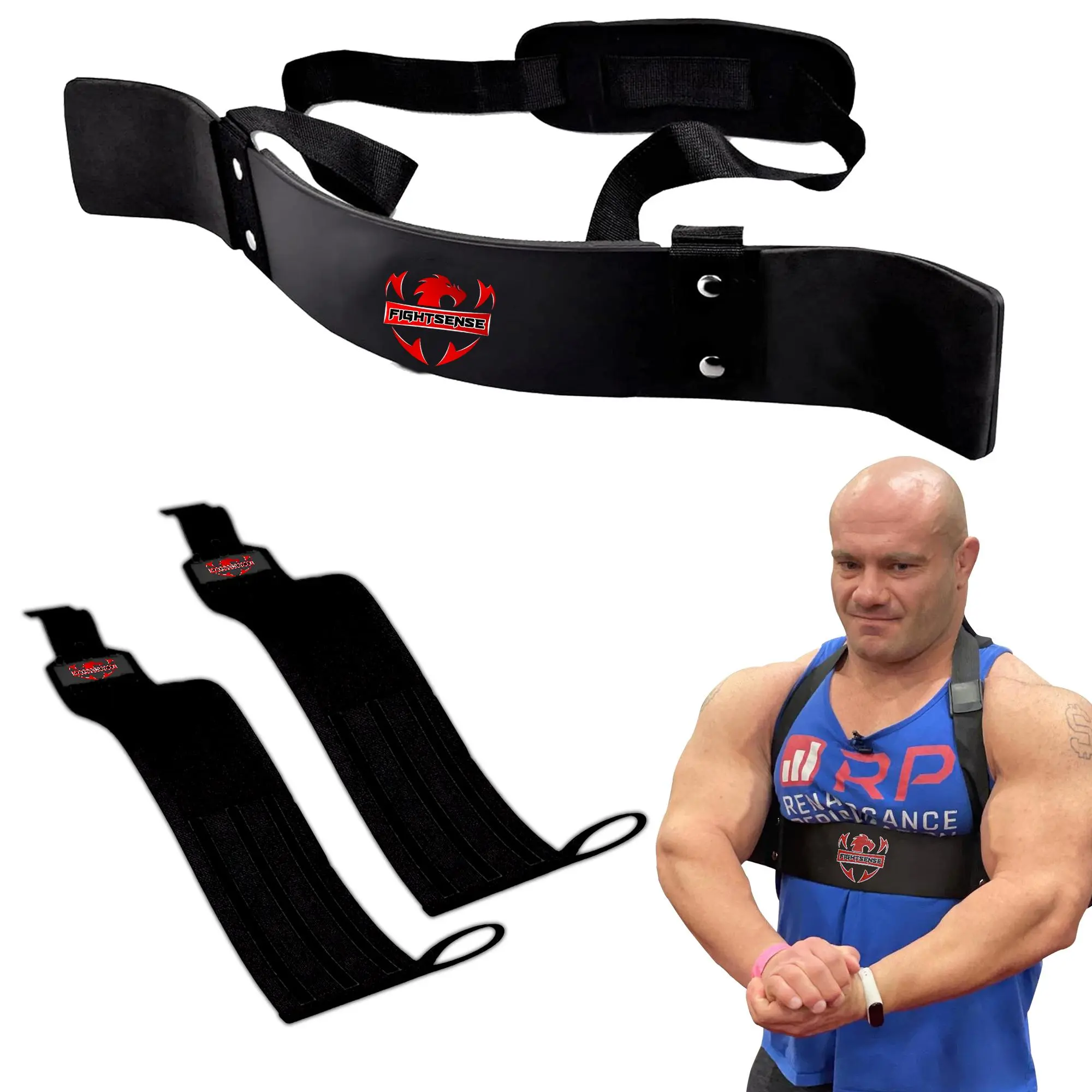 FIGHTSENSE Arm Blaster Biceps Curl Triceps Muscle Isolator Bomber Fitness Gym Workout Training Support Black