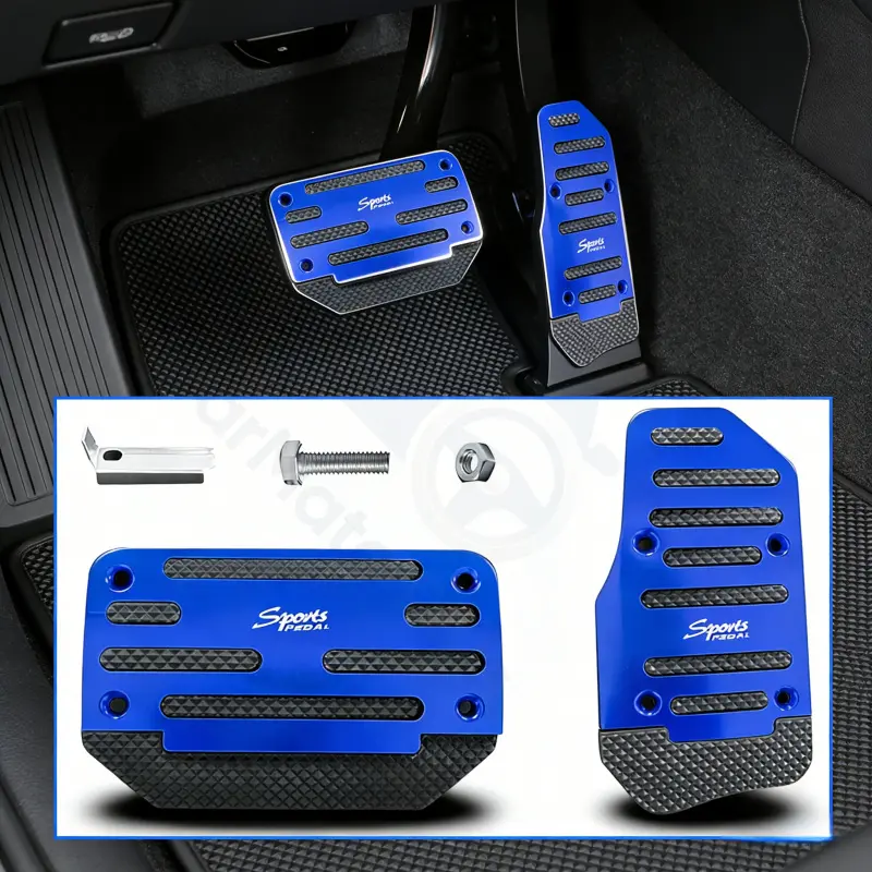 High Performance Non-Slip Aluminum Alloy Pedal Covers, Clip-On Design for Cars & SUVs, No Drilling Required