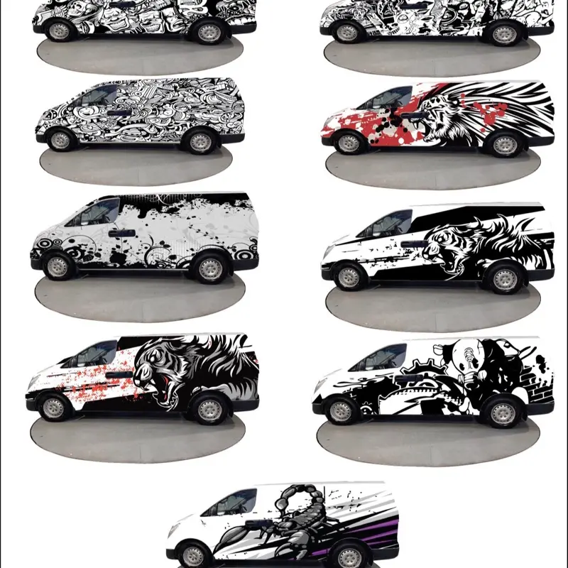 Vehicle Wrap Vector - Customizable Design for Vehicles, Ideal for Personalization and Branding
