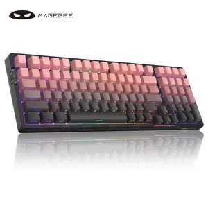 MageGee Light100 Wireless Creamy Keyboard, 96% Gasket Hot Swappable Custom Mechanical Keyboard, 3 connection methods, RGB Backlit Gaming Keyboard for Win/Mac/PC, 8000mAh Battery, PBT Keycaps