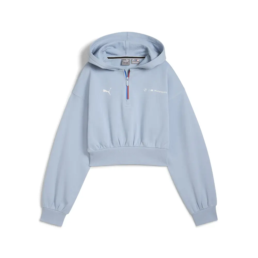 PUMA Womens Bmw M Motorsport Essentials Half Zip Hoodie Casual Outerwear Casual - Blue