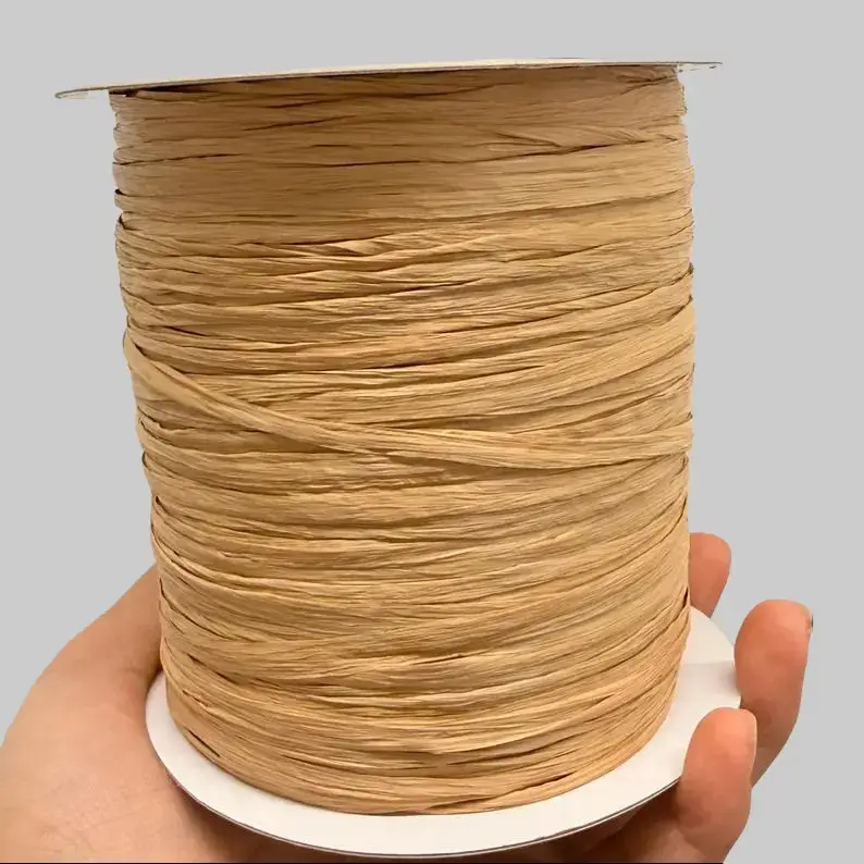 Eco Friendly Cotton Raffia Yarn for Crochet Knitting Summer Hats Bags 270 Yards Premium Plant Fiber Zero Plastics Skin Friendly