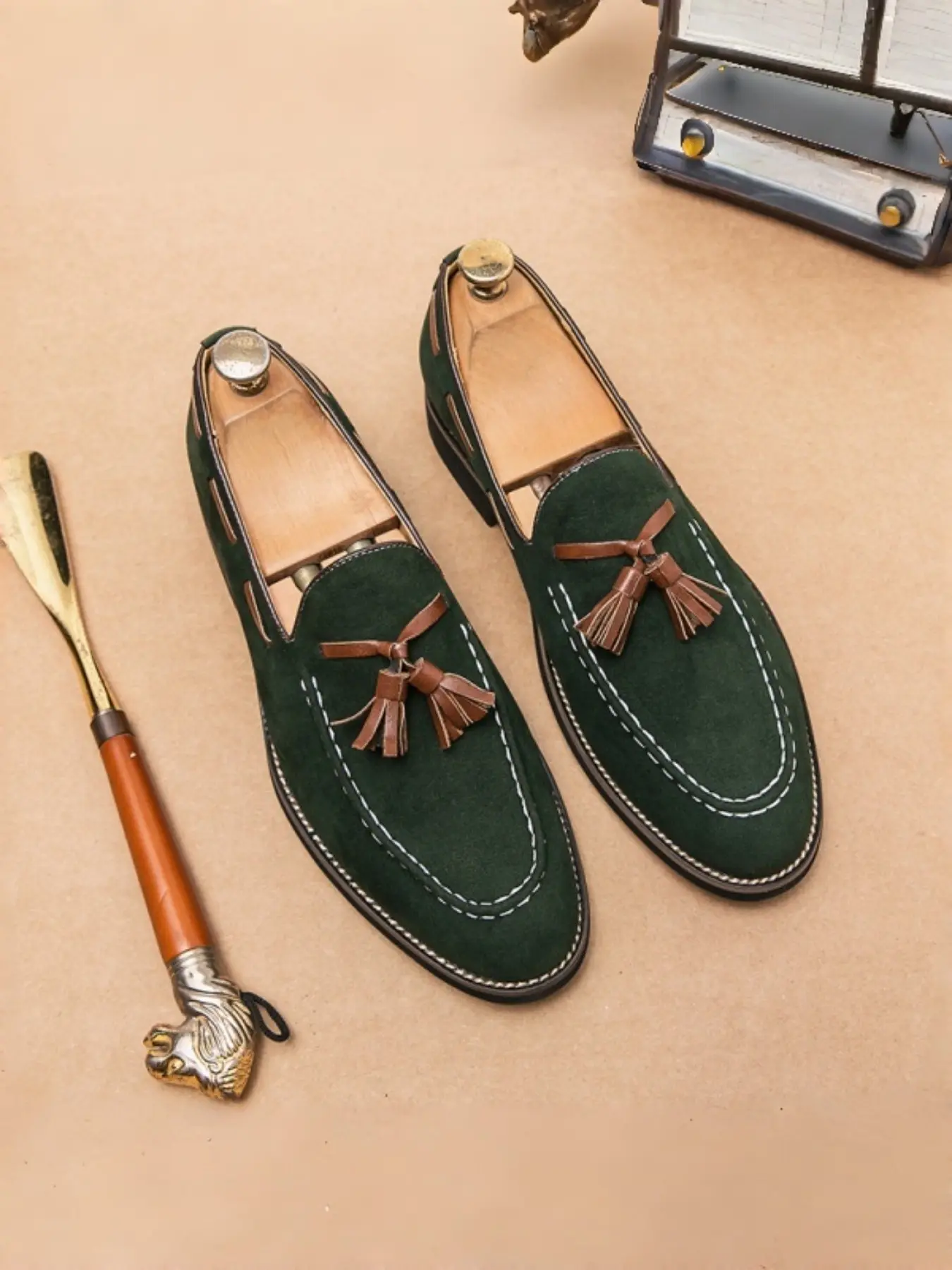 Men's Versatile Nubuck Leather Shoes, Handmade Stitching Craftsmanship, Casual Business Two-Way Wear, Soft Comfortable No Chafing