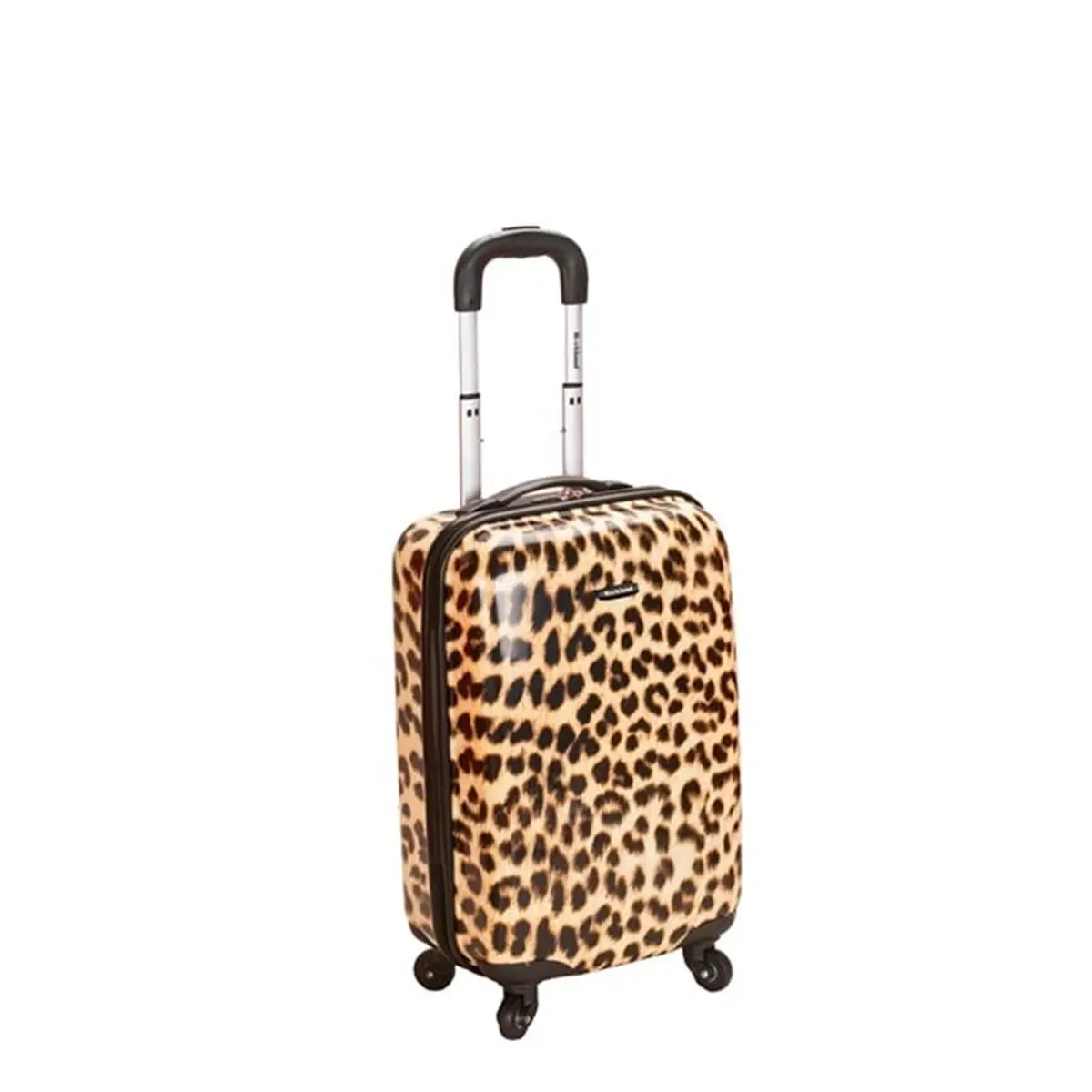 Rockland 20 in. Polycarbonate Carry On Roller Luggage, Durable Weight-Saving Rolling Luggage with 360-Degree Spinner Wheels - Leopard, Durable Luggage