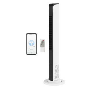 [Not AC]ROVSUN 42 inch Smart Tower Fan with APP/Remote/WiFi/Digital Display/Button Control, Bladeless Floor Fan with 3 Modes 3 Speeds and Oscillating, 12H Timer, Quiet Standing Fan for Bedroom, Home, Office