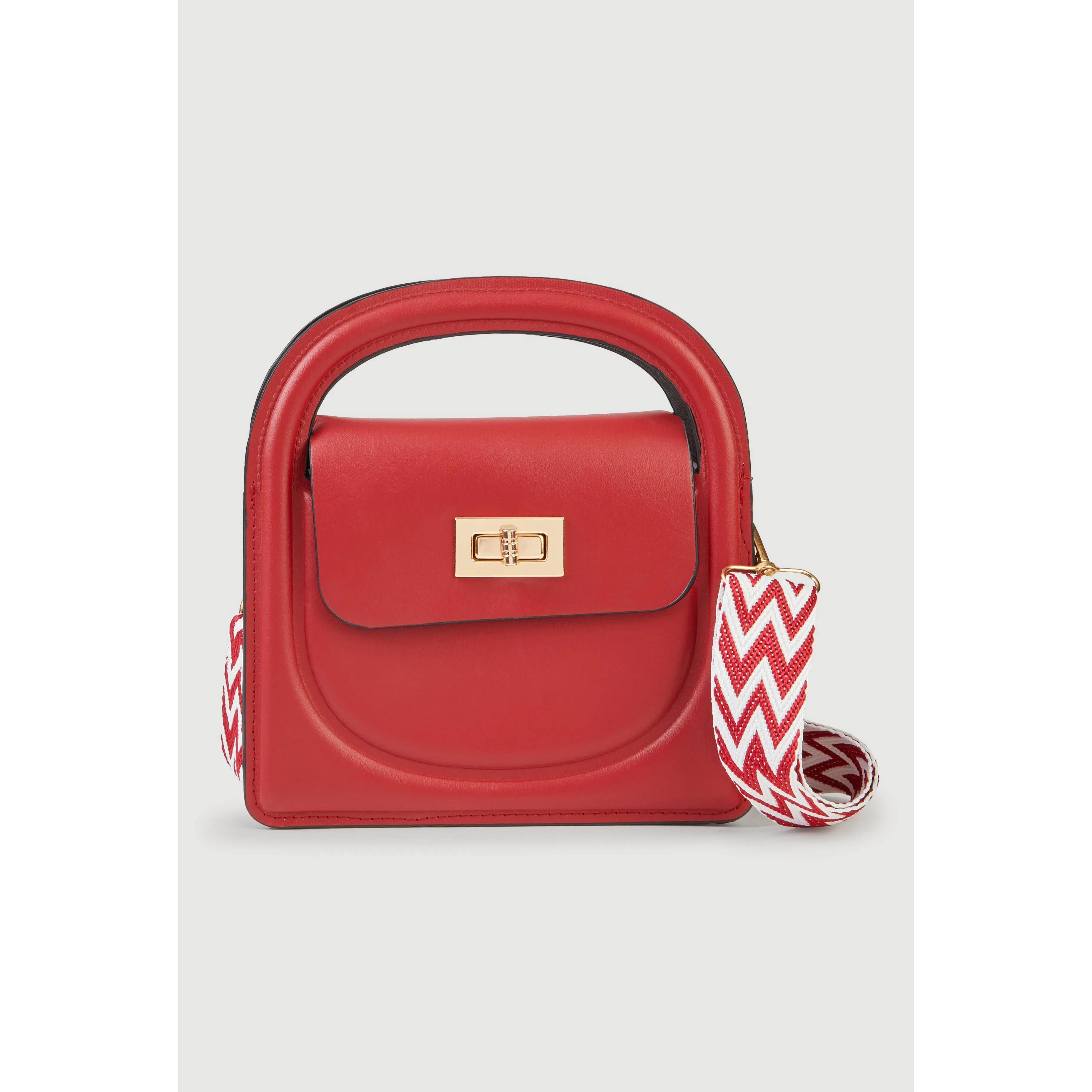 Chevron Strap Convertible Crossbody Handbag