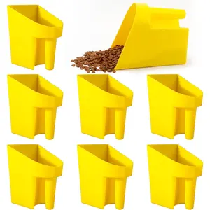 8 Pcs 2 Qt Plastic Enclosed Heavy Duty Stackable Feed Scoop for Horse Chicken Livestock Animal Ideal for Ranchers Homesteaders Farmers