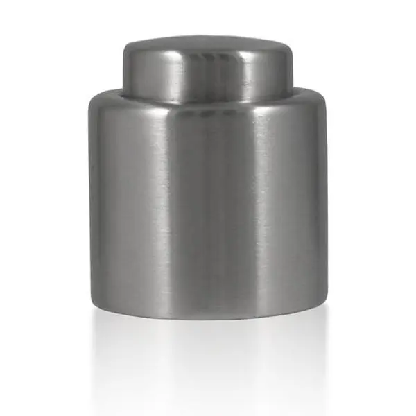 Chrome Finish Easy Push Button Bottle Stopper - Standard Sized Wine Preservation Tool for Mimosa Bars, New Years Eve Celebrations