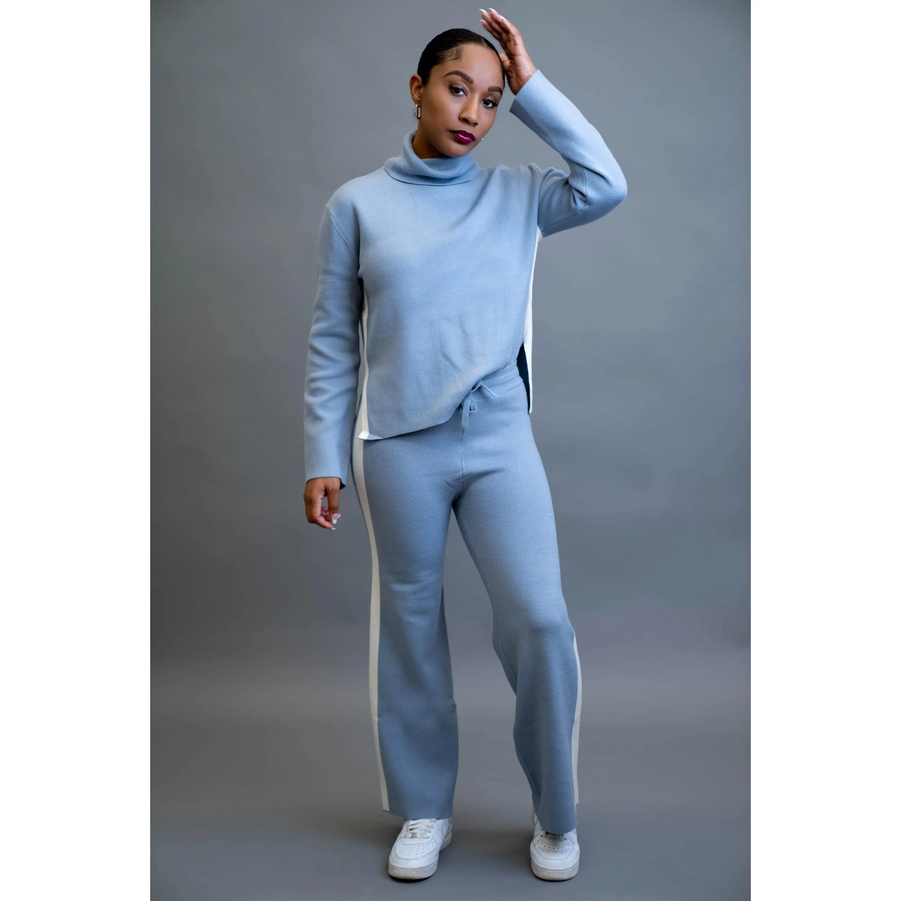 Turtleneck Sweater Two-Piece Set