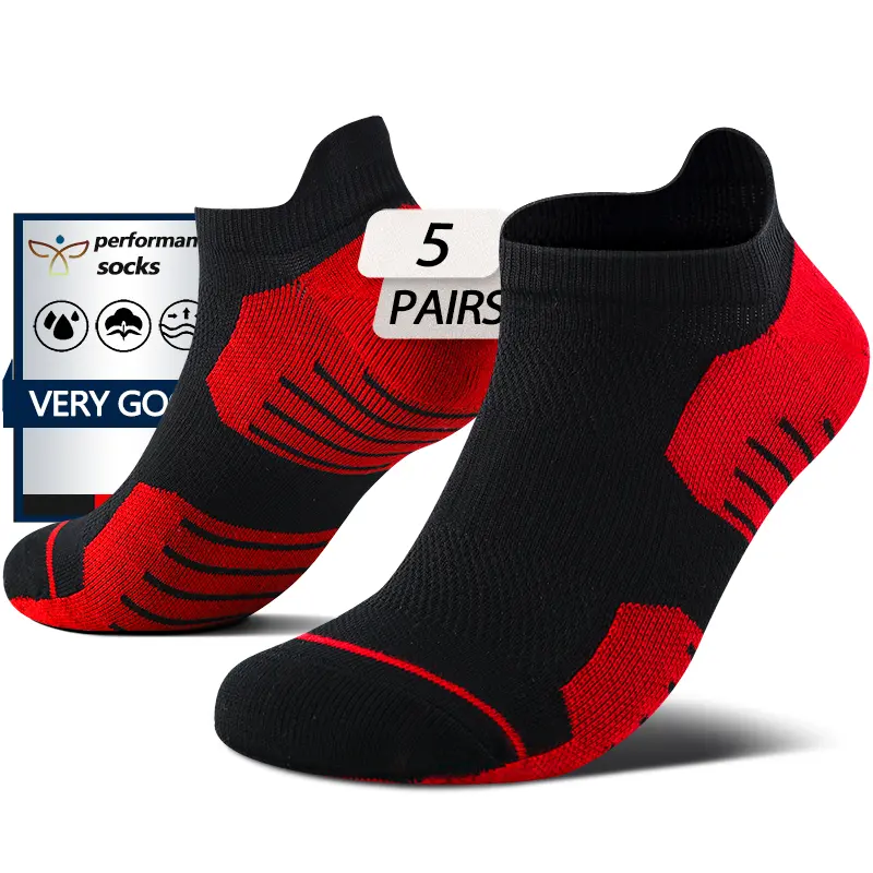 Men's Athletic Ankle Socks, 5-Pair Pack of Thick Cotton Cushioned Basics for Hiking and Winter Sports, Odor-Resistant, L, Stripped