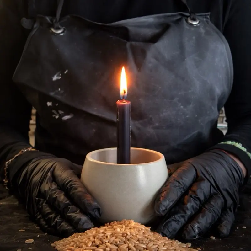 Ritual Candle Holder with Spike for Esoteric Practices