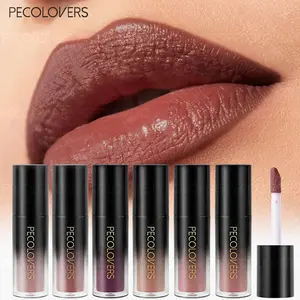6pcs/set Waterproof Matte Stain Nude Lipstick Lipkit Pigment Dark Red Black Luxurious Long Lasting Lip Gloss Women Makeup Lipgloss
