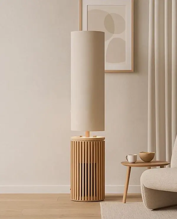 Auli 2.0 2-in-1 Adjustable Dual Mode Air Purifier with True HEPA Toolfree Filter - LED Light Floor Lamp (1200 Lumens) for 1837 Sqft Living Room Decor, Residential Allergy Relief, Nightlight Cleaner (Leather Tag Included)