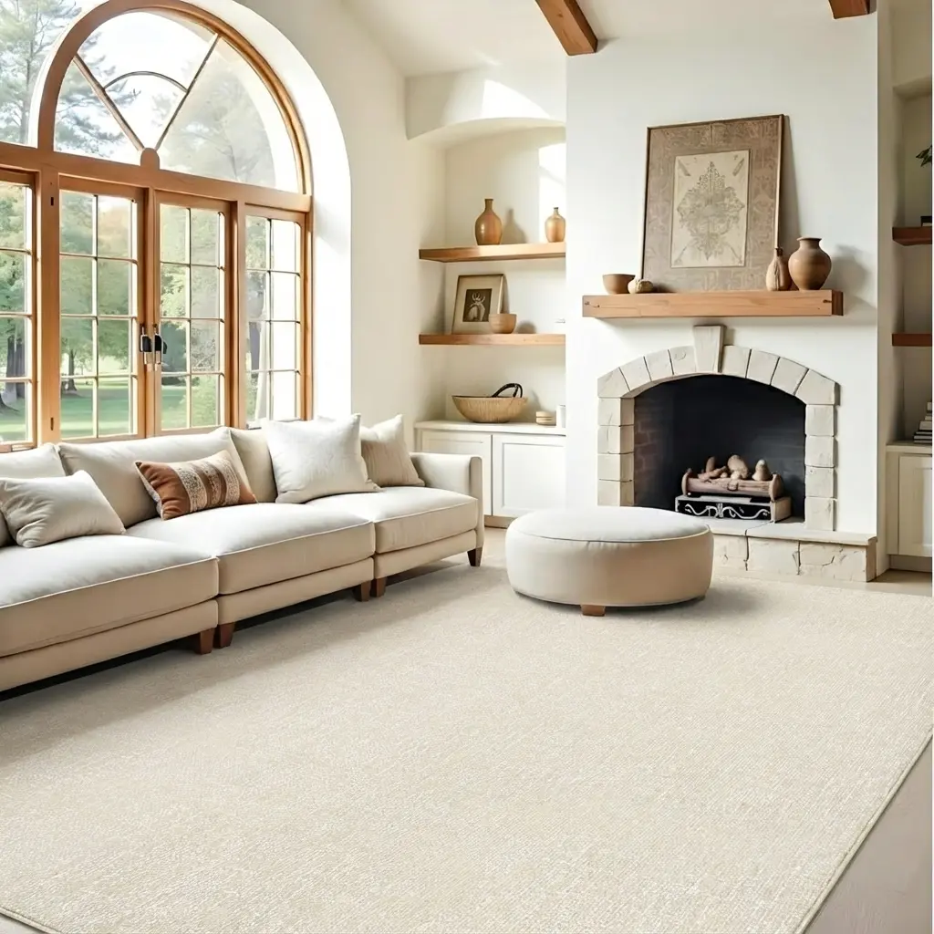 Garvee Area Rug for Bedroom Machine Washable Area Rugs Textured Solid Color Floor Covering Non Slip Non Shedding Minimalist Carpet Stain Resistant Neutral Mats for Living Room Office