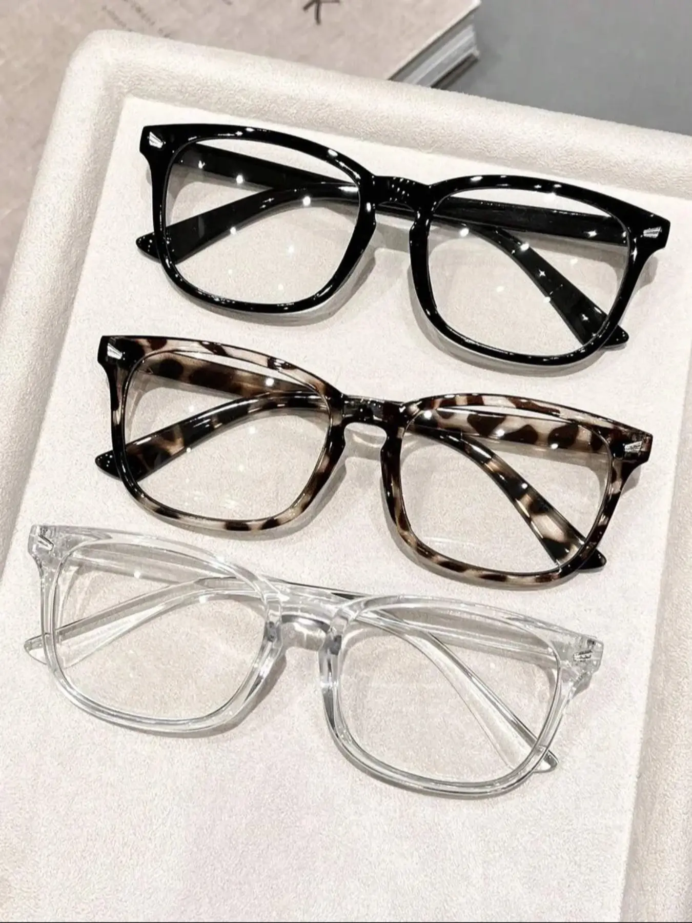 Women's Simple Small Wing Stud Transparent, Stylish Square Frames, Modern Fresh Design, Suitable for Daily Commute Office Home Watching TV Playing Phone, Fashionable Frames Glasses, Casual Stylish Glasses, Stylish Eyewear