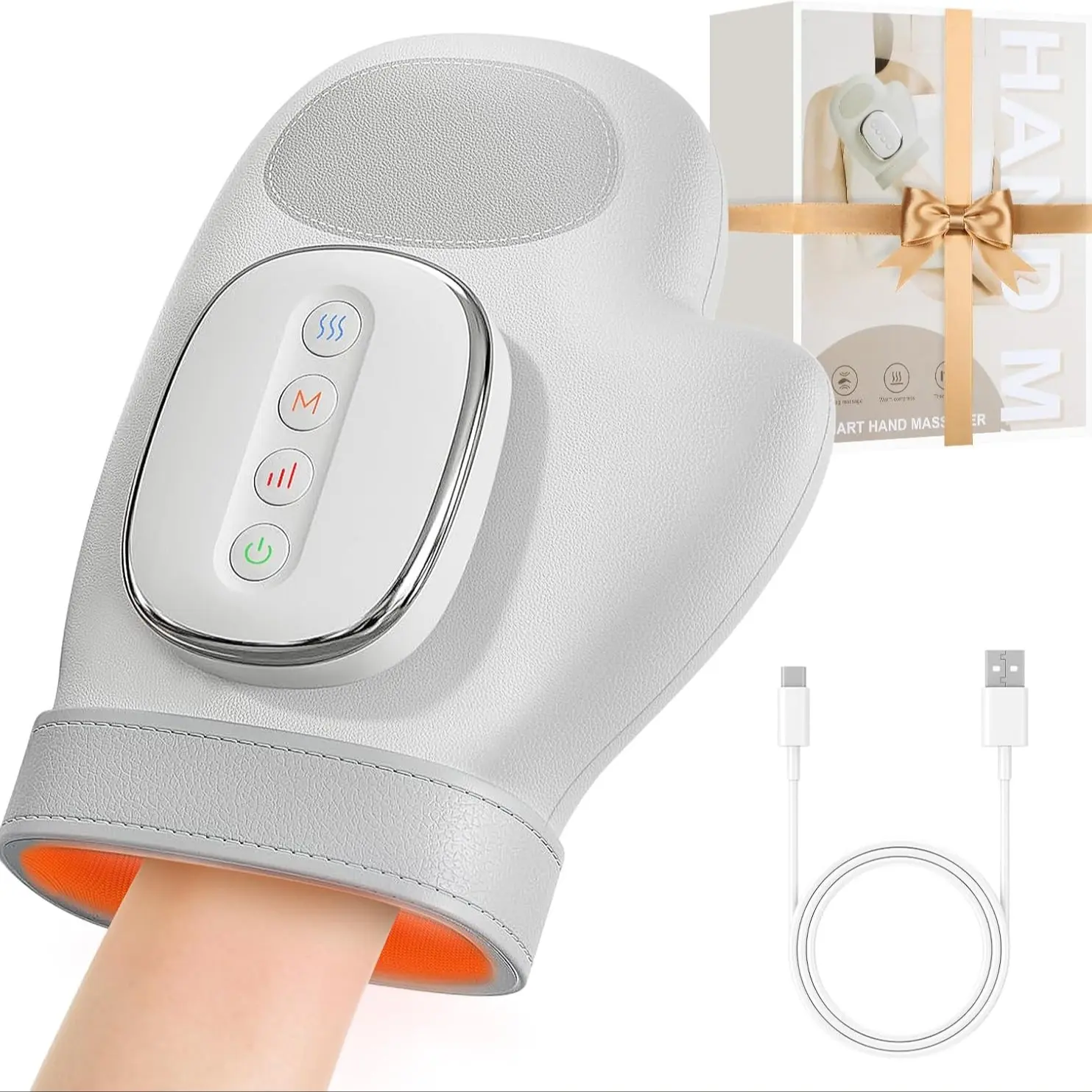 Valentine's Day Promotion New Lightweight Hand Massager with Compression and Heating Features, Relieves Hand Fatigue and Arthritis, USB Rechargeable for Home Use and Gifting, Portable Massagers