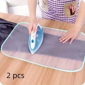 2 Piece Protective Ironing Cloth, High Temperature Resistant Ironing Pad, Home Use Mesh Iron Board Mat, Heat Insulation Guard Protector, Laundry Products, Laundry Room