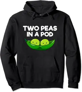 Two Peas In A Pod Twins Best Friends Couples Vegan Pullover Hoodie - Loislefors Shop 58B08WKNGGNR