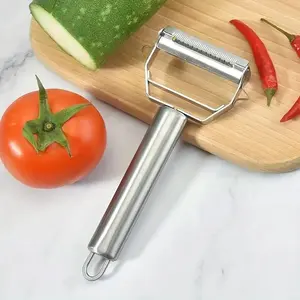 2 in 1 Stainless Steel Peeler, Multifunctional Fruit PeelerVegetable Peeler, Camping Slicer Kitchenware, IndoorOutdoor Camping Kitchenware